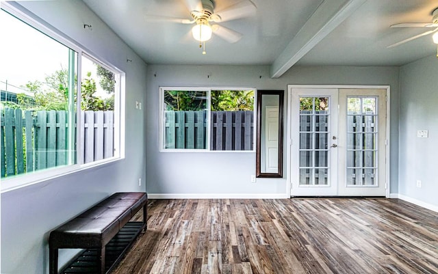 15-1688 18th Ave, Maia Keaau, HI 96749 - unfurnished sunroom with french doors and beamed ceiling