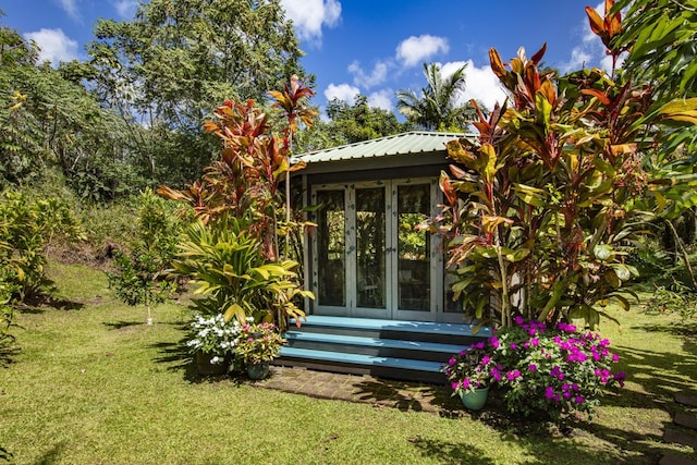 13-3571 Pomaikai St, Pahoa, HI 96778 - view of outdoor structure featuring french doors