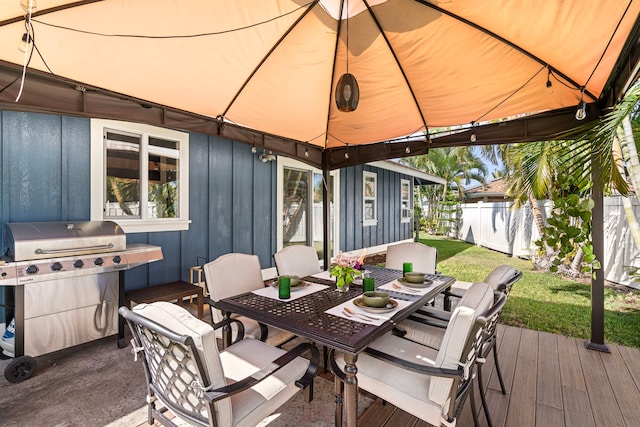 73-1060 Kuuleialoha Cir, Kailua-Kona, HI 96740 - view of patio / terrace with a gazebo, outdoor dining area, a wooden deck, and grilling area