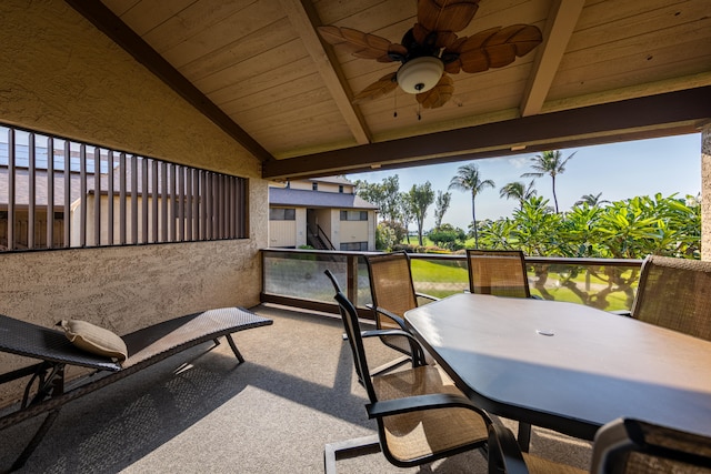 68-3840 Lua Kula St Unit D200, Waikoloa, HI 96738 - view of patio featuring ceiling fan and outdoor dining space