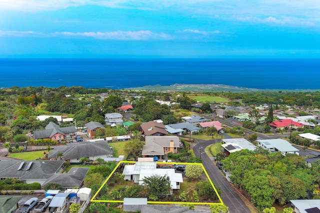 81-964 S Kahapili Loop, Kealakekua, HI 96750 - aerial perspective of suburban area with property parcel outlined and a large body of water