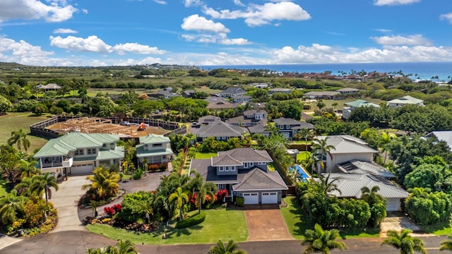 2344 Halalii Pl, Koloa, HI 96756 - aerial perspective of suburban area with a nearby body of water
