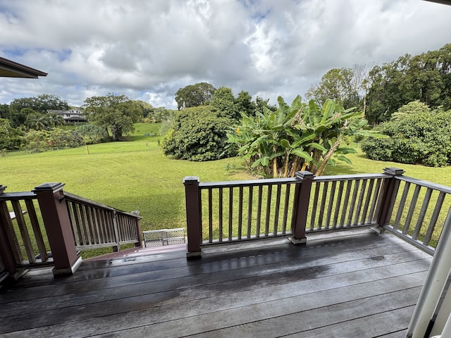 6670-G Kahuna Rd Unit 2, Kapaa, HI 96746 - wooden deck with a lawn