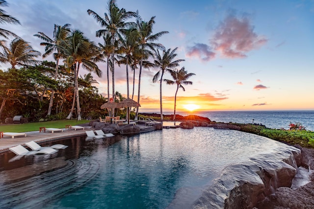 68-1021 Ke Kailani Dr, Kamuela, HI 96743 - view of pool featuring a water view