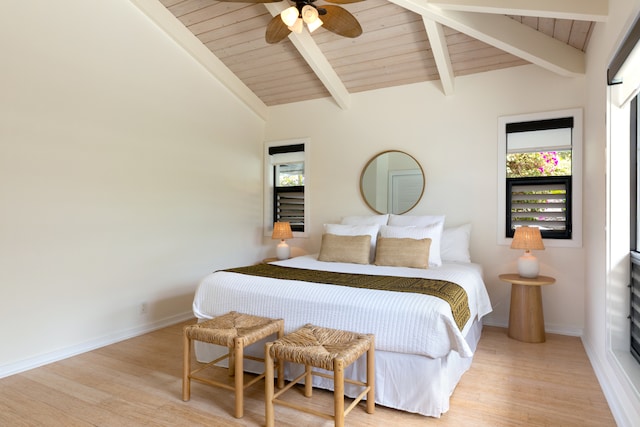 78-6846 Keaupuni St, Kailua-Kona, HI 96740 - bedroom featuring wood finished floors, wooden ceiling, baseboards, and ceiling fan