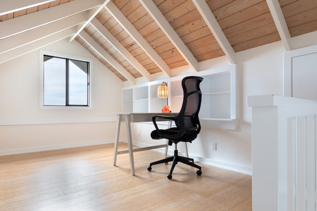 78-6846 Keaupuni St, Kailua-Kona, HI 96740 - office area featuring wooden ceiling, wood finished floors, and baseboards