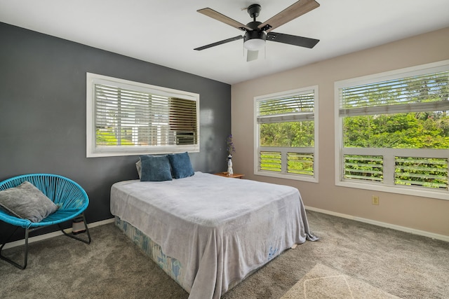 3968 Pai St, Kalaheo, HI 96741 - bedroom featuring baseboards, carpet floors, and ceiling fan