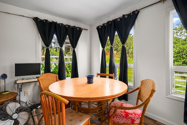 3968 Pai St, Kalaheo, HI 96741 - dining space with baseboards and wood finished floors