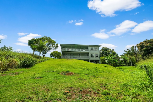 3968 Pai St, Kalaheo, HI 96741 - view of green lawn featuring a balcony