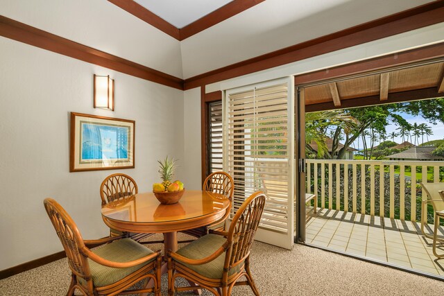 2253 Poipu Rd Unit 67, Koloa, HI 96756 - dining room featuring light colored carpet