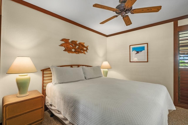 2253 Poipu Rd Unit 67, Koloa, HI 96756 - carpeted bedroom with ceiling fan and crown molding