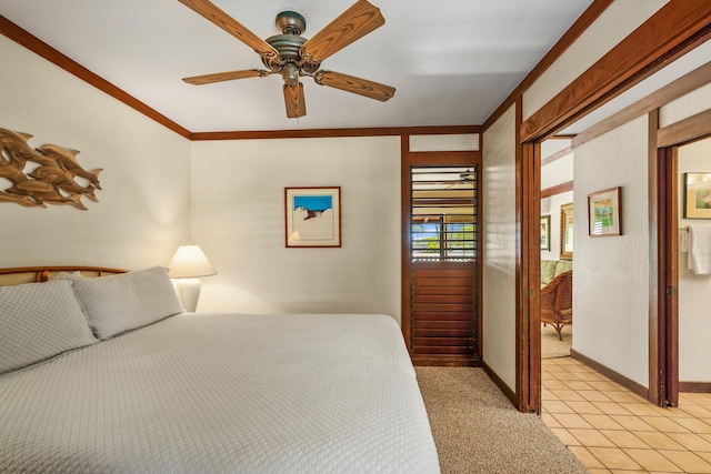 2253 Poipu Rd Unit 67, Koloa, HI 96756 - bedroom with ornamental molding, baseboards, and a ceiling fan