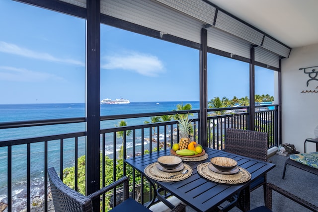 75-5782 Kuakini Hwy Unit 504, Kailua-Kona, HI 96740 - sunroom / solarium with a water view