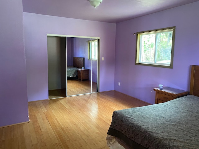 95-1214 Ohai Rd, Naalehu, HI 96772 - bedroom featuring multiple windows, light wood-type flooring, and a closet