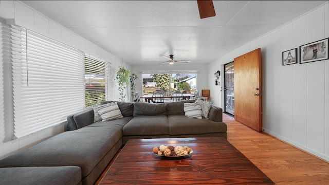3189 Hikina Rd, Koloa, HI 96756 - living room with ceiling fan and light wood finished floors