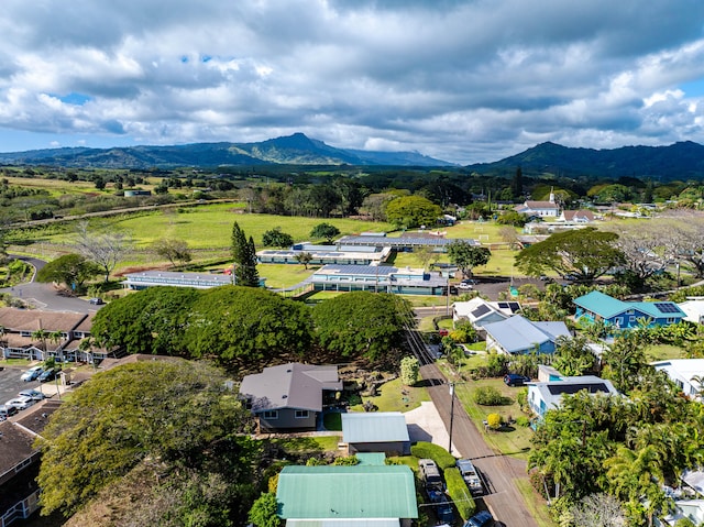 3189 Hikina Rd, Koloa, HI 96756 - aerial view of residential area with a mountain backdrop