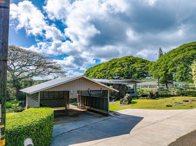 3189 Hikina Rd, Koloa, HI 96756 - garage with concrete driveway