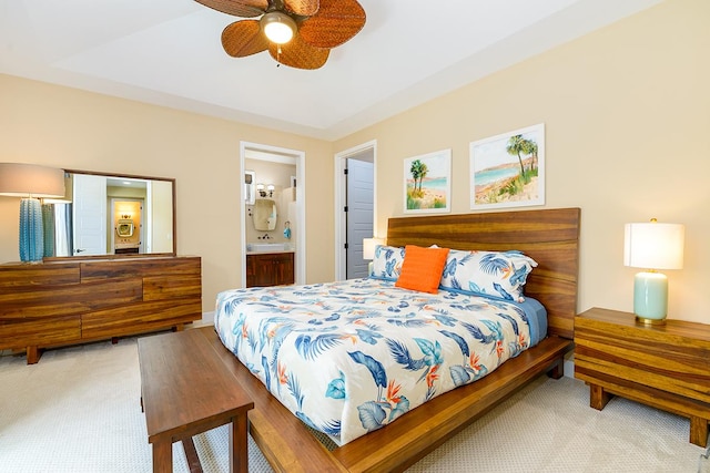 78-106 Holuakai St, Kailua-Kona, HI 96740 - bedroom featuring carpet floors, ensuite bathroom, and a ceiling fan