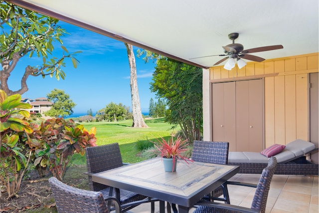 68-3840 Lua Kula St Unit H100, Waikoloa, HI 96738 - view of patio featuring ceiling fan and outdoor dining space