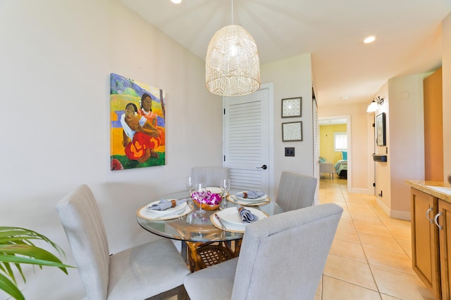 68-3840 Lua Kula St Unit H100, Waikoloa, HI 96738 - dining room with light tile patterned flooring, baseboards, and recessed lighting