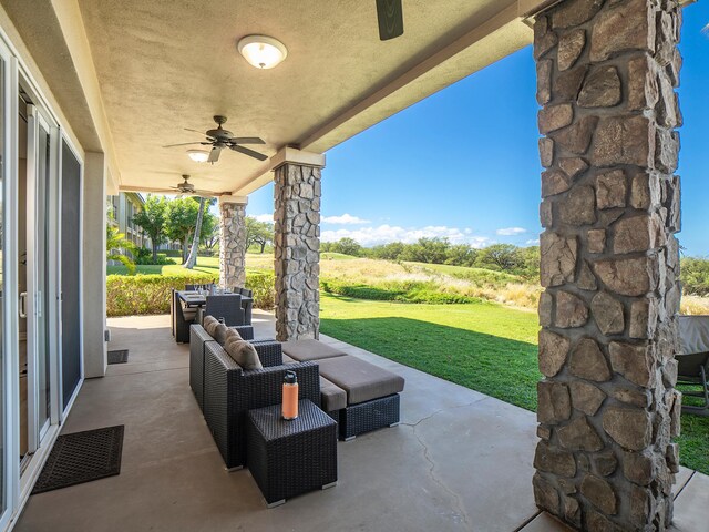 62-3614 Lolii Way Unit E-2, Kamuela, HI 96743 - view of patio with ceiling fan