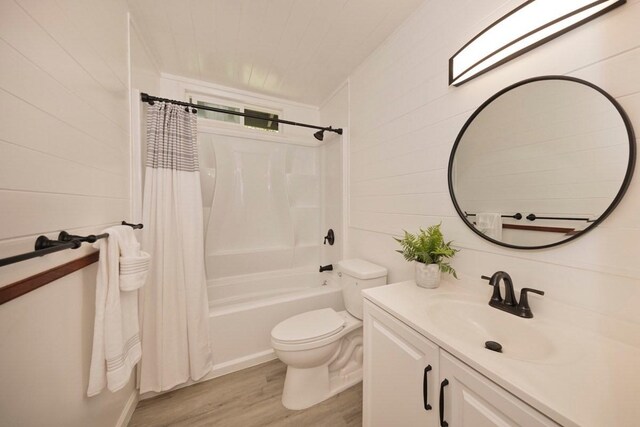 14-3479 Nanawale Blvd, Pahoa, HI 96778 - full bathroom featuring shower / bath combo, vanity, wood finished floors, toilet, and wood walls