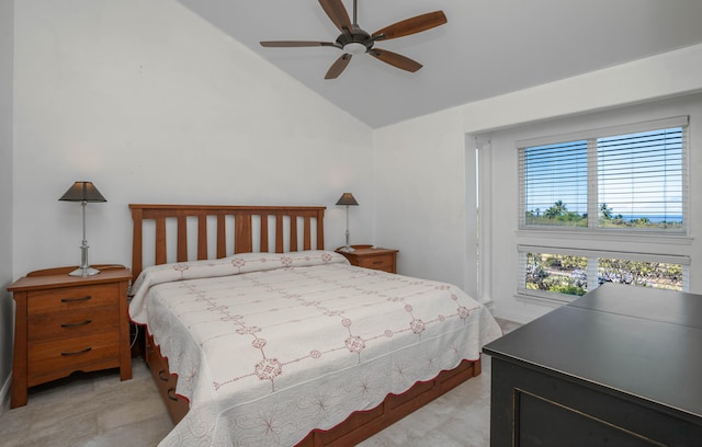 75-6060 Kuakini Hwy Unit H23, Kailua-Kona, HI 96740 - bedroom featuring lofted ceiling and a ceiling fan