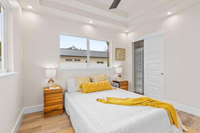 16-2072 Bamboo Dr, Pahoa, HI 96778 - bedroom with wood finished floors, recessed lighting, a closet, baseboards, and ceiling fan