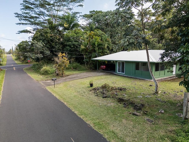 15-2746 Lai St, Pahoa, HI 96778 - view of front of house with asphalt driveway and a front lawn