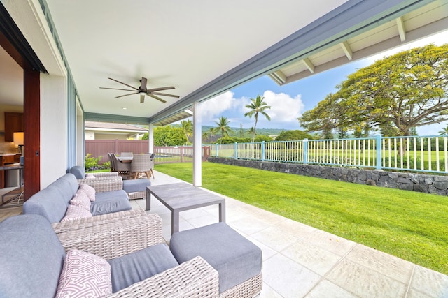 78-120 Holuakai St, Kailua-Kona, HI 96740 - view of patio with ceiling fan, outdoor dining space, and an outdoor living space