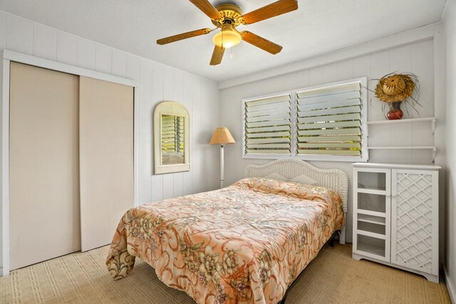 4620 Anolani St, Kapaa, HI 96746 - bedroom featuring a closet, carpet flooring, and a ceiling fan