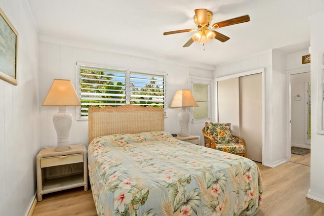 4620 Anolani St, Kapaa, HI 96746 - bedroom with wood finished floors, a closet, and ceiling fan