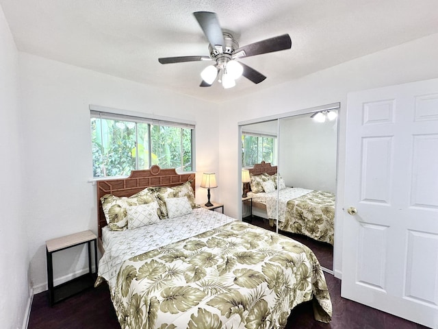 15-240 N Puni Makai Loop, Pahoa, HI 96778 - bedroom with wood finished floors, a closet, baseboards, and ceiling fan