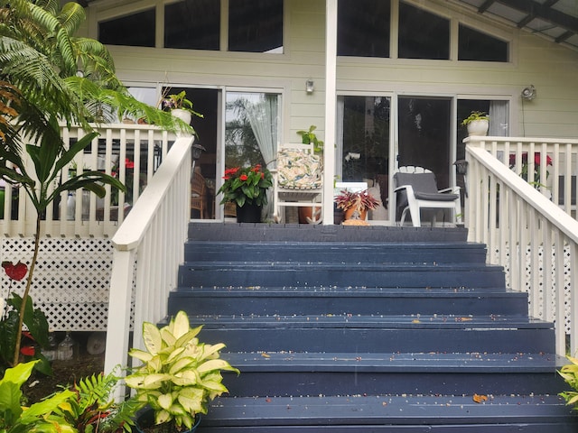 16-2126 Sugarcane Ln, Pahoa, HI 96778 - wooden deck featuring stairway