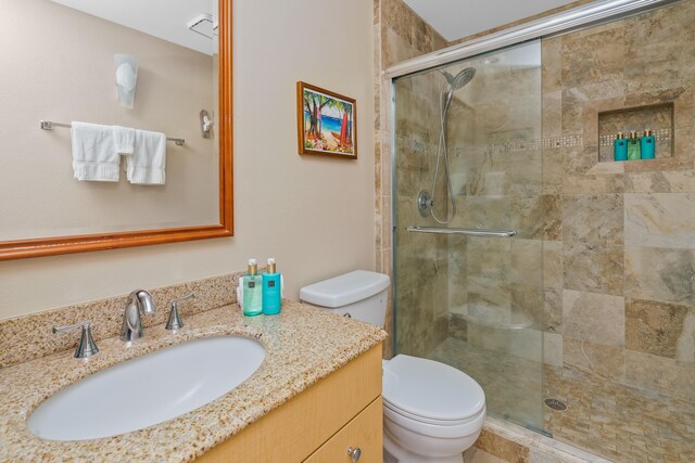 2253 Poipu Rd Unit 207, Koloa, HI 96756 - bathroom with toilet, a shower stall, and vanity