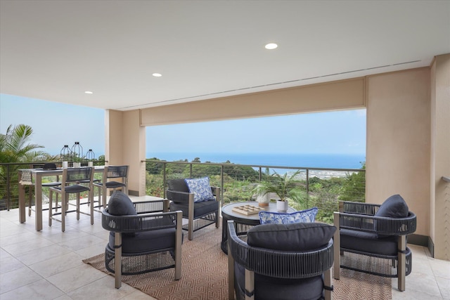 75-2620 Keopu Lani Rd, Holualoa, HI 96725 - view of patio featuring a water view and outdoor lounge area