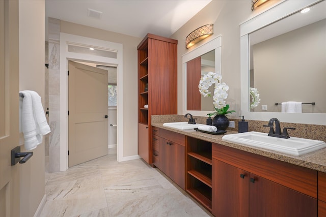 75-2620 Keopu Lani Rd, Holualoa, HI 96725 - full bathroom with double vanity and marble finish flooring