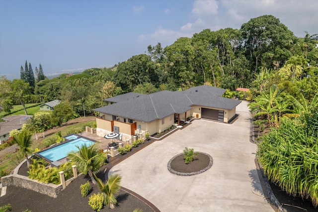 75-2620 Keopu Lani Rd, Holualoa, HI 96725 - aerial view of property and surrounding area featuring a pool area