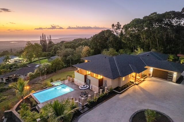 75-2620 Keopu Lani Rd, Holualoa, HI 96725 - aerial view of property and surrounding area with a pool area