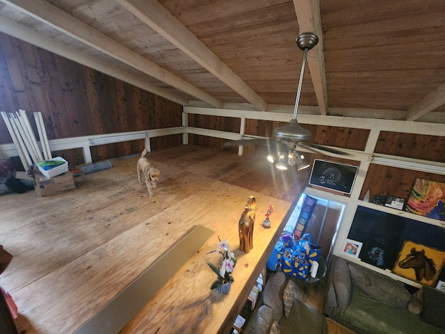 88-1501 Ala Malino Rd, Captain Cook, HI 96704 - interior space with wood ceiling, wood finished floors, and wood walls
