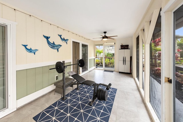 12-160 Moanauli Loop, Pahoa, HI 96778 - sunroom / solarium featuring ceiling fan