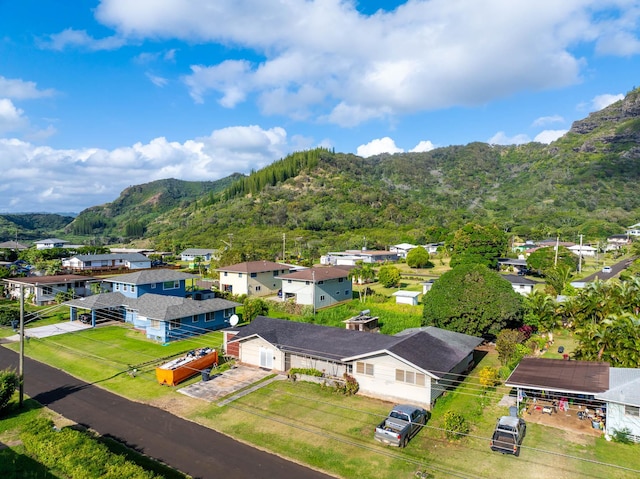 267 Hookipa Rd, Kapaa, HI 96746 - aerial perspective of suburban area with a mountainous background