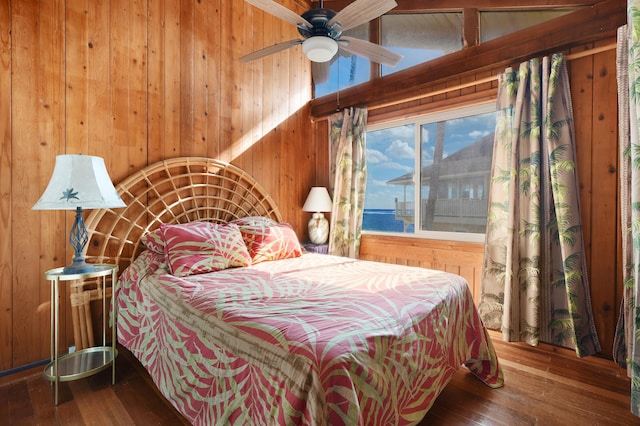 4934 Aliomanu Rd, Anahola, HI 96703 - bedroom with wood walls and hardwood / wood-style floors