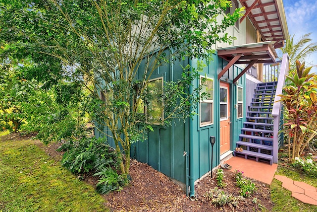 12-7003 Kaihulali St, Pahoa, HI 96778 - view of outbuilding featuring stairway