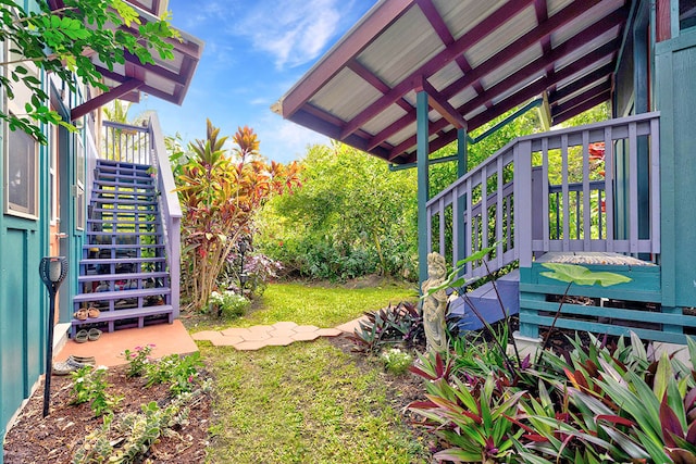 12-7003 Kaihulali St, Pahoa, HI 96778 - view of yard featuring stairway