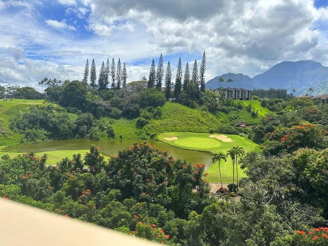 5451 Ka Haku Rd Unit 11, Princeville, HI 96722 - view of property's community with view of golf course and a water and mountain view