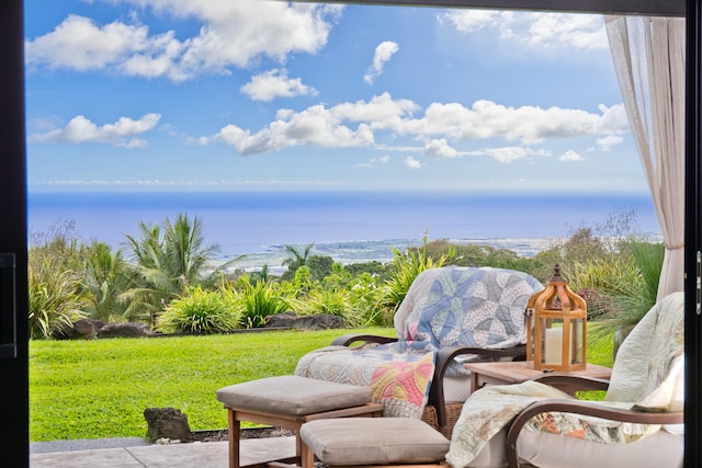 74-941 Kuni St, Kailua-Kona, HI 96740 - view of patio with a water view