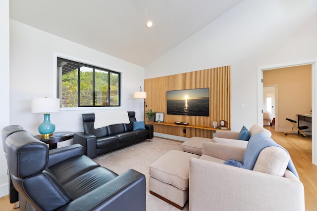 74-941 Kuni St, Kailua-Kona, HI 96740 - living room featuring high vaulted ceiling and wood finished floors