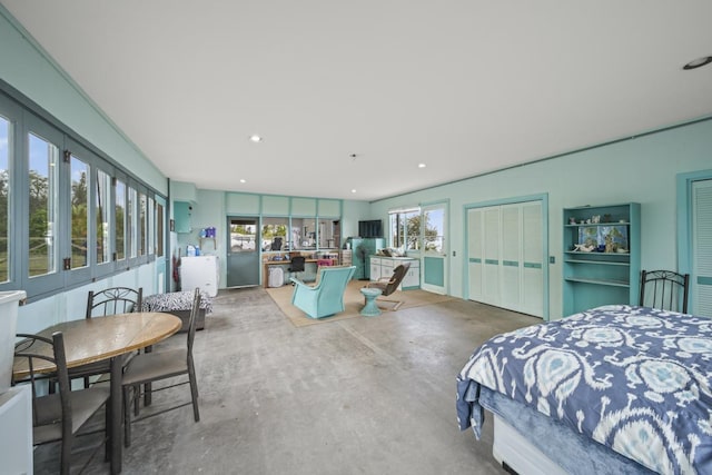 88-1650 Papio Dr, Captain Cook, HI 96704 - bedroom featuring concrete floors and recessed lighting