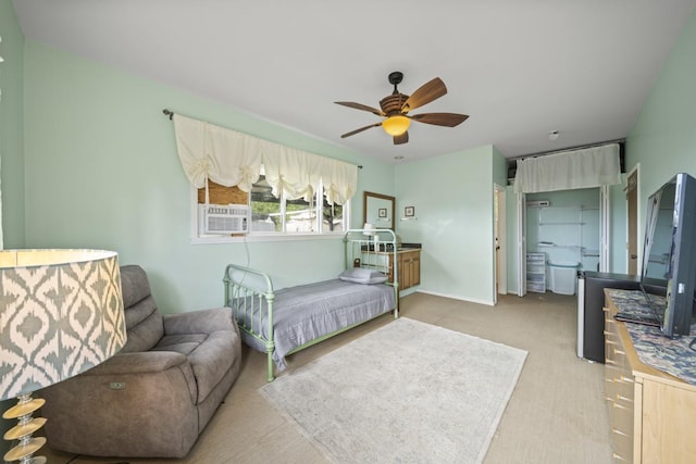 88-1650 Papio Dr, Captain Cook, HI 96704 - bedroom with light carpet, cooling unit, and a ceiling fan